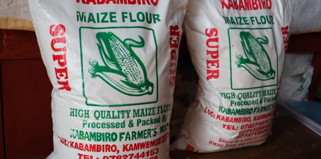 Parked maize flour that is processed by Kabambiro farmers