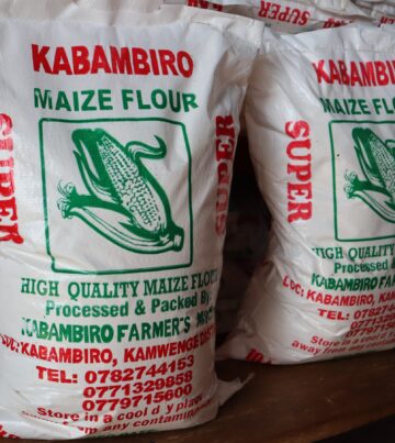 Parked maize flour that is processed by Kabambiro farmers